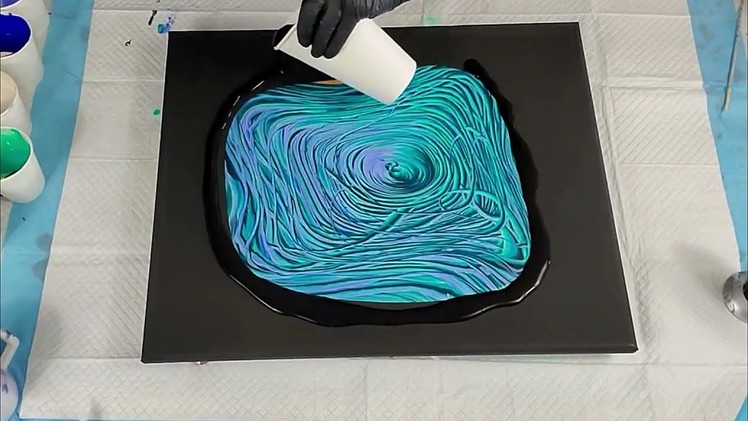 (589) Funky Split Cup Tree Ring Pour with Tiny Pearls Painting Tutorial!