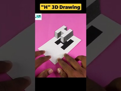 Awesome 3D Drawing. Drawing 3D 'H'. 3D Drawing #shorts #Shorts #drawing #3d #3ddrawing #3dart