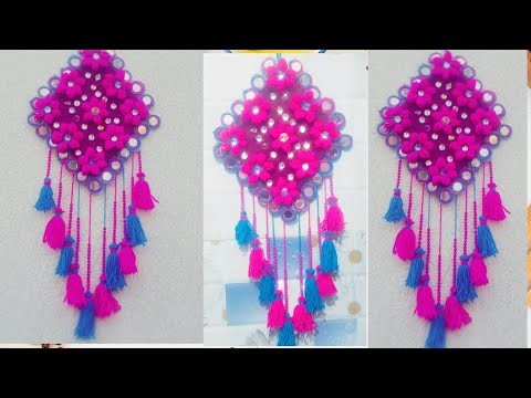 Beautiful Wall Hanging Craft ideas at Home Decoration. Amazing Woolen Flower Finger New Design 2022