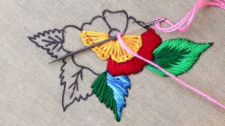 Creative and colorful modern flower embroidery designs - easy flower stitch embroidery for beginners