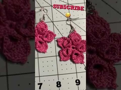 Crochet flower Earrings #crochet #flower #shorts