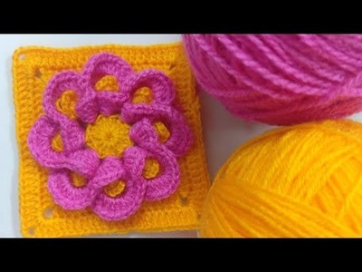 Crochet Flower Square Pattern For Blankets, Bed Throw, Cushion Cover,Table Runner And More.