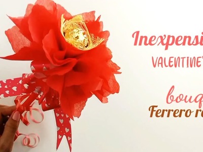DIY bouquet Ferrero Rocher.  #krissysmile Inexpensive Valentine's Gift idea . how to
