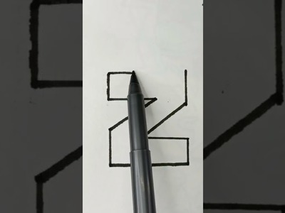 Drawing 3d Letter satisfying art geometric art #shorts #drawing