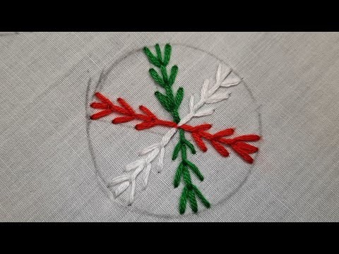 Easy and cute multi colour snowflake hand embroidery tutorial | How to do fly stitch #shorts #diy