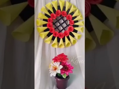 Easy and Simple Paper Flower Wall Hangings | Home Decor Ideas | Craft ideas | Shorts
