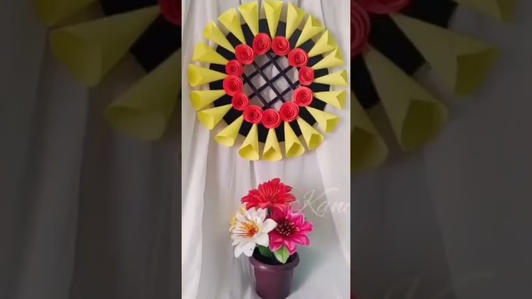 Easy and Simple Paper Flower Wall Hangings | Home Decor Ideas | Craft ideas | Shorts