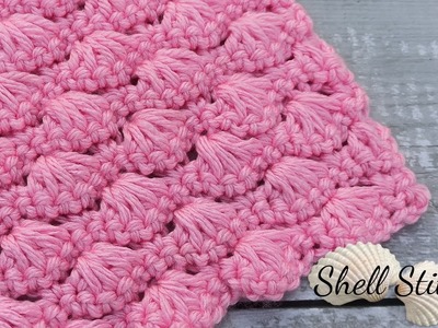 Easy Crochet Baby Blanket pattern for Beginners | 3D crochet shell stitch for crochet scarf.blankets