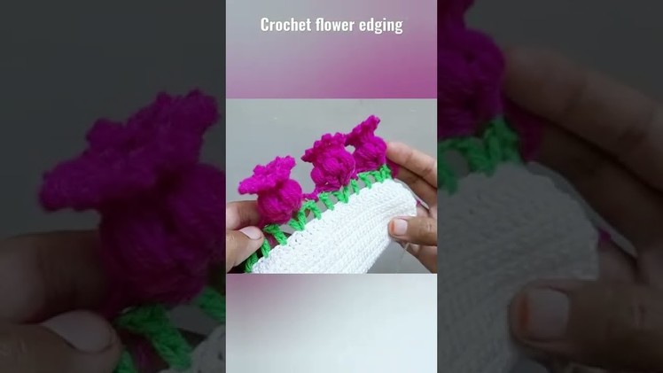 Easy crochet flower edgings.borders.how to crochet for beginners