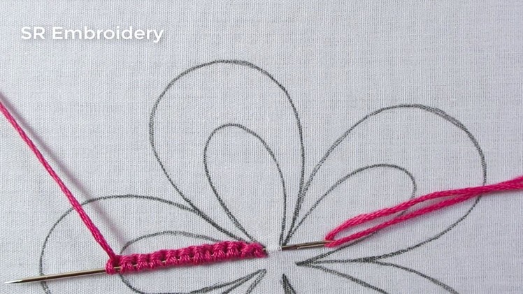 Easy Hand Embroidery Flower Stitch Beautiful Pink Flower Embroidery Amazing Needle Work Tutorial
