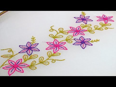 Hand Embroidery Shadow Work Tutorial  Step by Step, Chikankari Embroidery Borderline-585