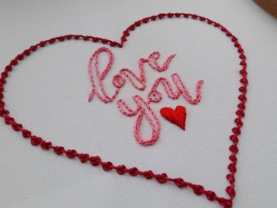 Hand Embroidery Valentine's day  Embroidery heart with a letter