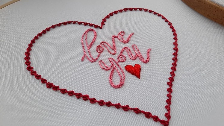 Hand Embroidery Valentine's day  Embroidery heart with a letter