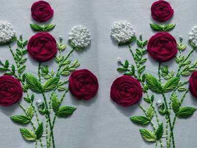 Hand embroidery Woven Rose Flower Design. Embroidery by Simplify Embroidery -28