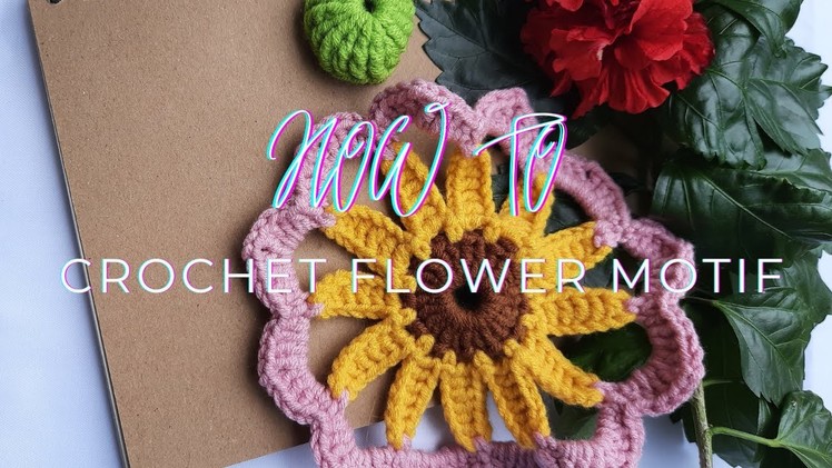 HOW TO CROCHET FLOWER MOTIF| rajutan motif bunga| coaster flower
