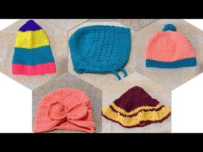 How to crochet Woollen baby hat for beginners | Knitted baby beanie cap | Fast Easy baby cap pattern