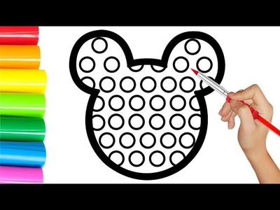 How to Draw Pop IT Mickey| Colorful Pop it Drawing for Kids | Pop it Art for Children | Step by Step