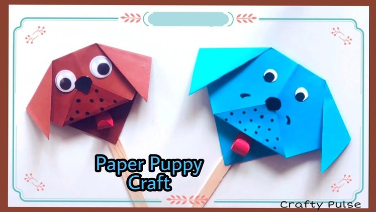 How to make paper Puppy.paper dog craft.dog flash card.DIY paper dog.kids craft activity.easy craft
