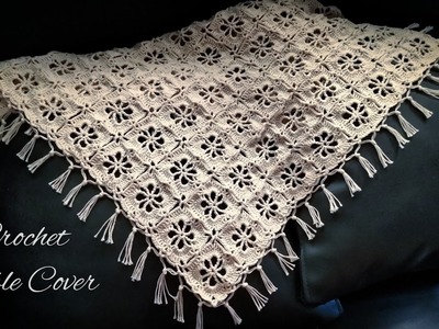 Membuat Taplak Meja Rajut Granny Square Motif Bunga II Crochet Table Cover