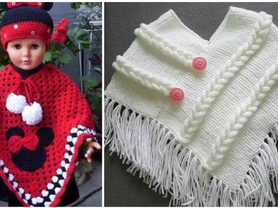 New trends of #crochet baby #poncho pattern.Beautiful & stylish crochet poncho