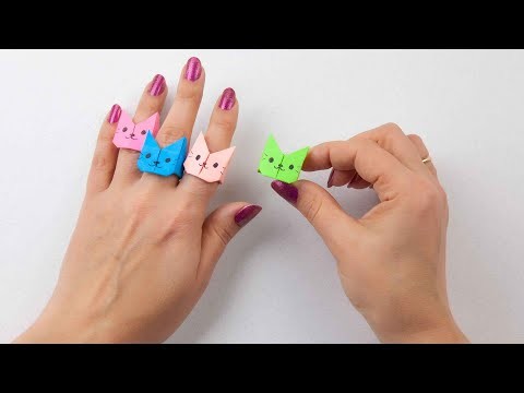 Origami Paper Cat Ring | How to make paper ring | Origami ring