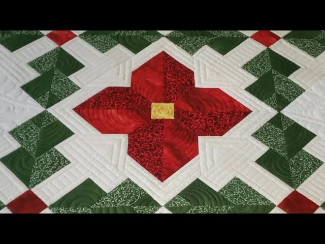 ????Pétalos en patchwork???? free quilt pattern #flower #quiltingfun #ilovequilting