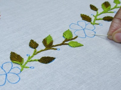 Simple & cute Hand Embroidery Borderline Design  || Embroidery With Simplify Embroidery - 29