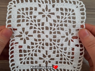 SUPER Easy Beautiful Crochet Pattern Table and Bedspread Motif Knitting Online Tutorial Tığ işi örgü
