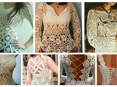Top Stylish Designers  Beautiful Crochet Doily Lace Pattern Fancy CropTop blouse  for Modern Ladies❤