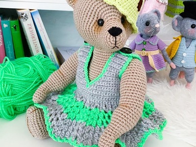 Tutorial crochet Dresses for teddy bear ???? ( Big bear )
