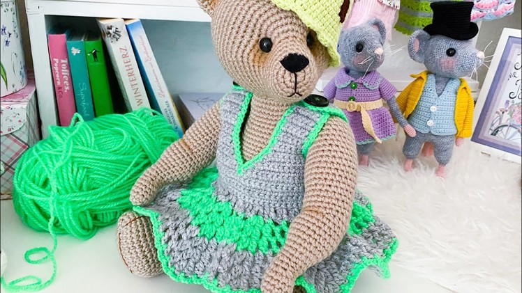 Tutorial crochet Dresses for teddy bear ???? ( Big bear )