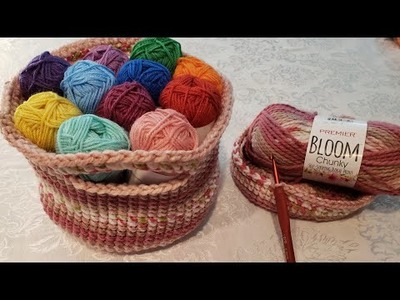 TUTORIAL | How to Crochet a Basket | Easy Beginner 1 Skein Project.