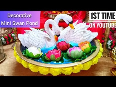 Unique Mini Swan Pond | Swan Themed Urli Decoration | DIY | Low Cost Eye-Catching Decor Ideas #diy