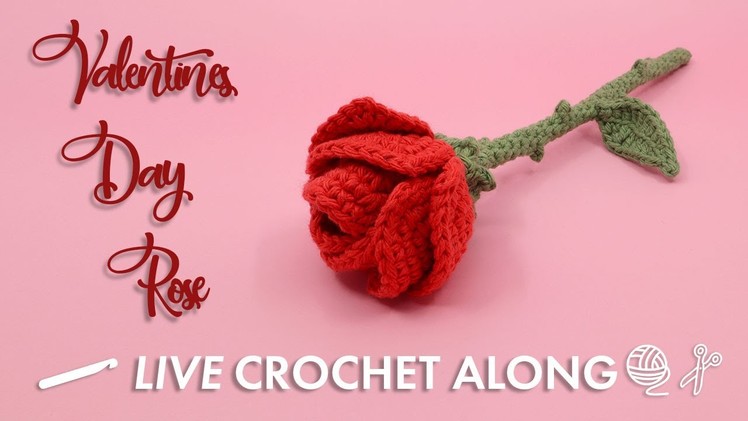 Valentine's Day Rose Flower - Live Crochet Along - GIVEAWAY!