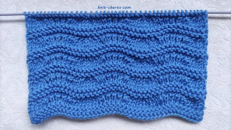 Wavy Stitch Knitting Pattern | Wellenmuster stricken | Punto onda ai ferri | Punto ondulado tejido