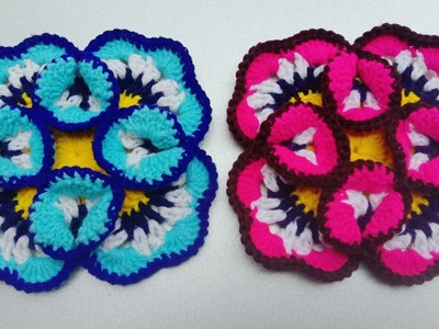 Woolen craft. crosia design. woolen flowers. Crochet flowers. woolen art. crochet