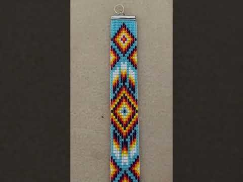 All Seed  Bead Bracelet , with Miyuki seed beads worked on a loom ,Native American style handmade .