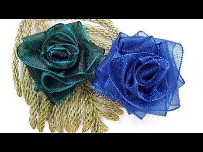 Amazing Ribbon Flower Work - Hand Embroidery Flower Design - Easy DIY Flower Making #Shorts