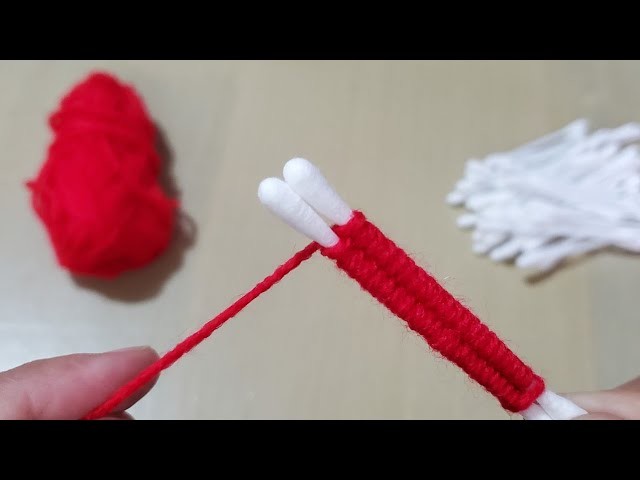 Amazing Woolen Flower Craft Ideas with Cotton Buds, Easy Flower Making