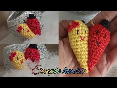 Crochet couple heart || crochet Valentine's day gift ideas