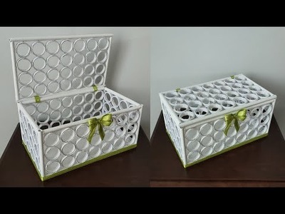 DECORATIVE CHEST BY PAPER RINGS - How to Make Chest with Paper - Diy waste paper craft