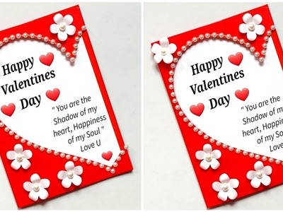 DIY Beautiful card for Valentines day 2022. Valentines day card making very easy