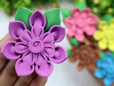 DIY Flowers Making with Foam Sheet Craft ???? EVA Foam Paper Flowers