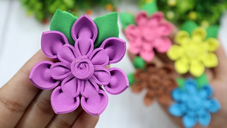 DIY Flowers Making with Foam Sheet Craft ???? EVA Foam Paper Flowers