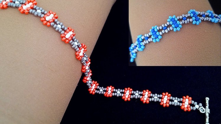 DIY gorgeous bracelet. How to make a bracelet. Easy beading pattern