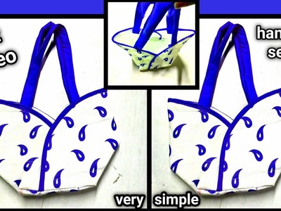 DIY handbag making at home - Bag cutting and stitching shopping bag making #diy #craft #shorts #bag