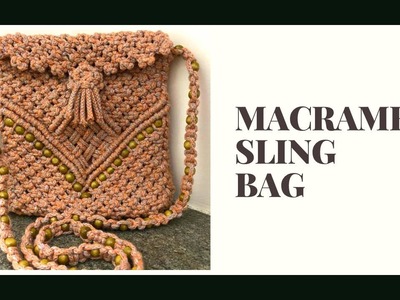 DIY Macrame Sling Bag | Macrame Shoulder Bag | Macrame Crossbody Bag Tutorial | Creative Archu |