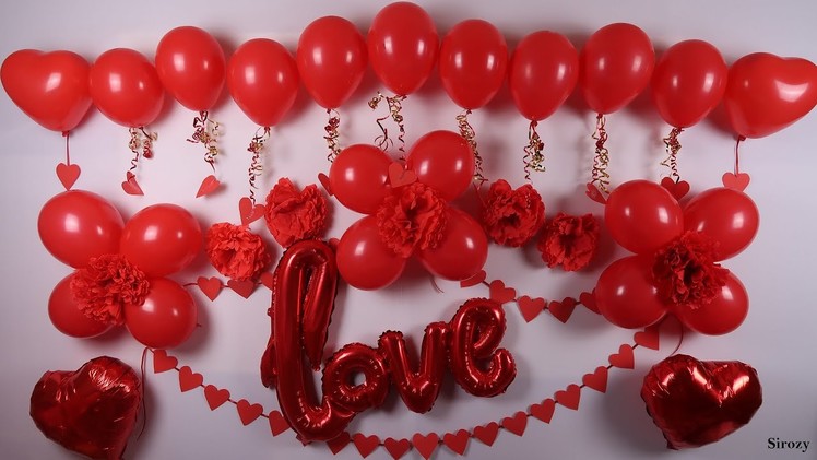 DIY Party Decor Using RED Color | Balloon Decoration Anniversary, Valentine & Birthday