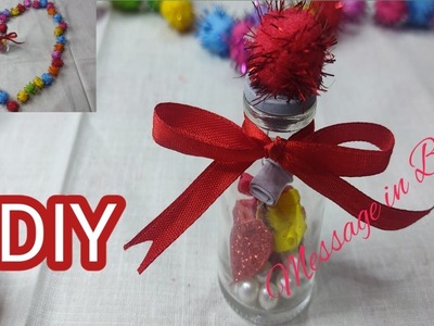 DIY valantine's day message. Message in a Bottle charm.miniature gift #bhavnacreations
