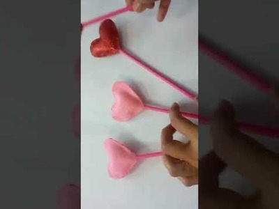 DIY Valentine's day decoration idea 2022 ll Foam sheet heart ll Bottle art #shorts